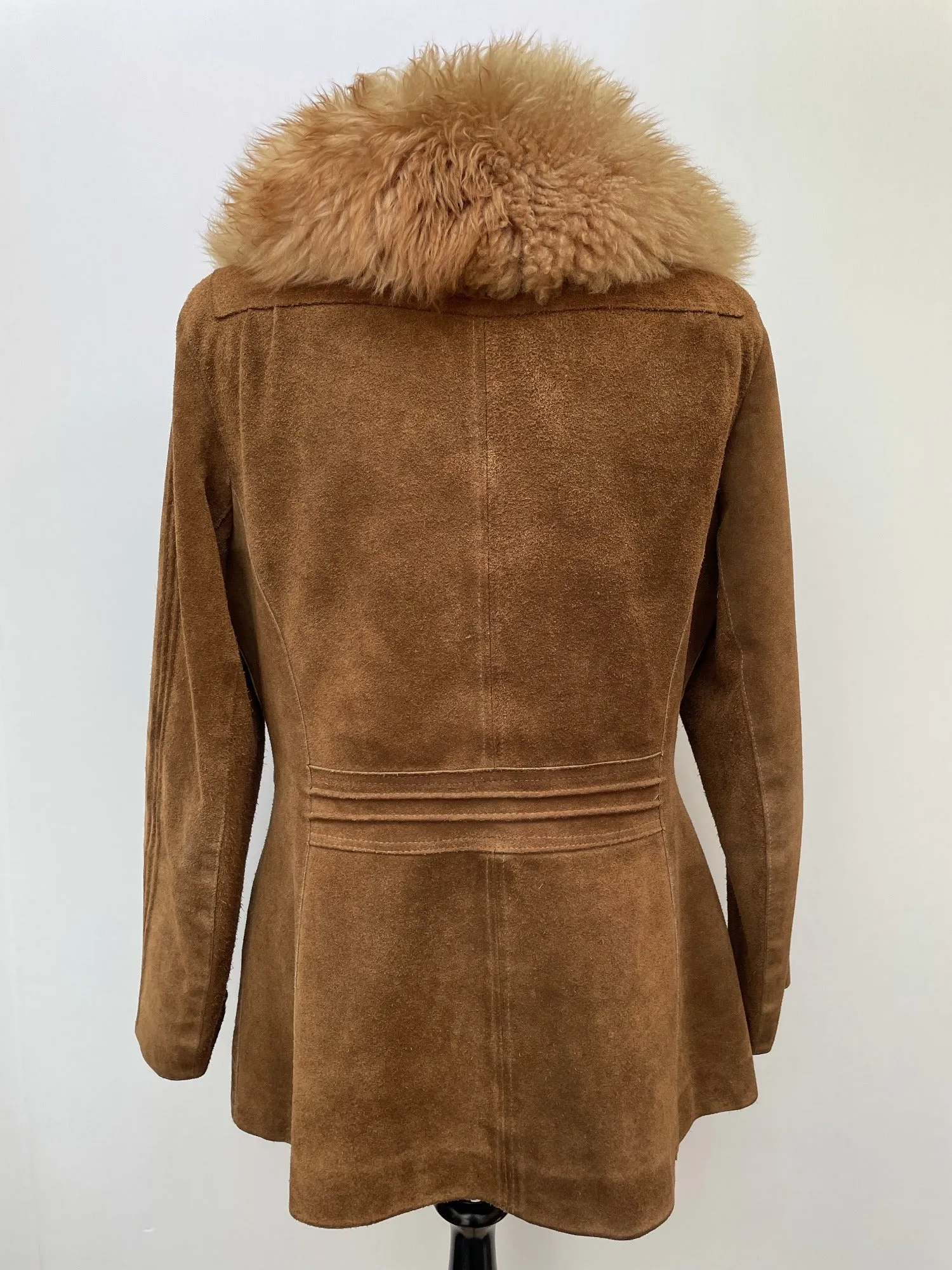 1960s Shearling Suede Jacket - Size 16