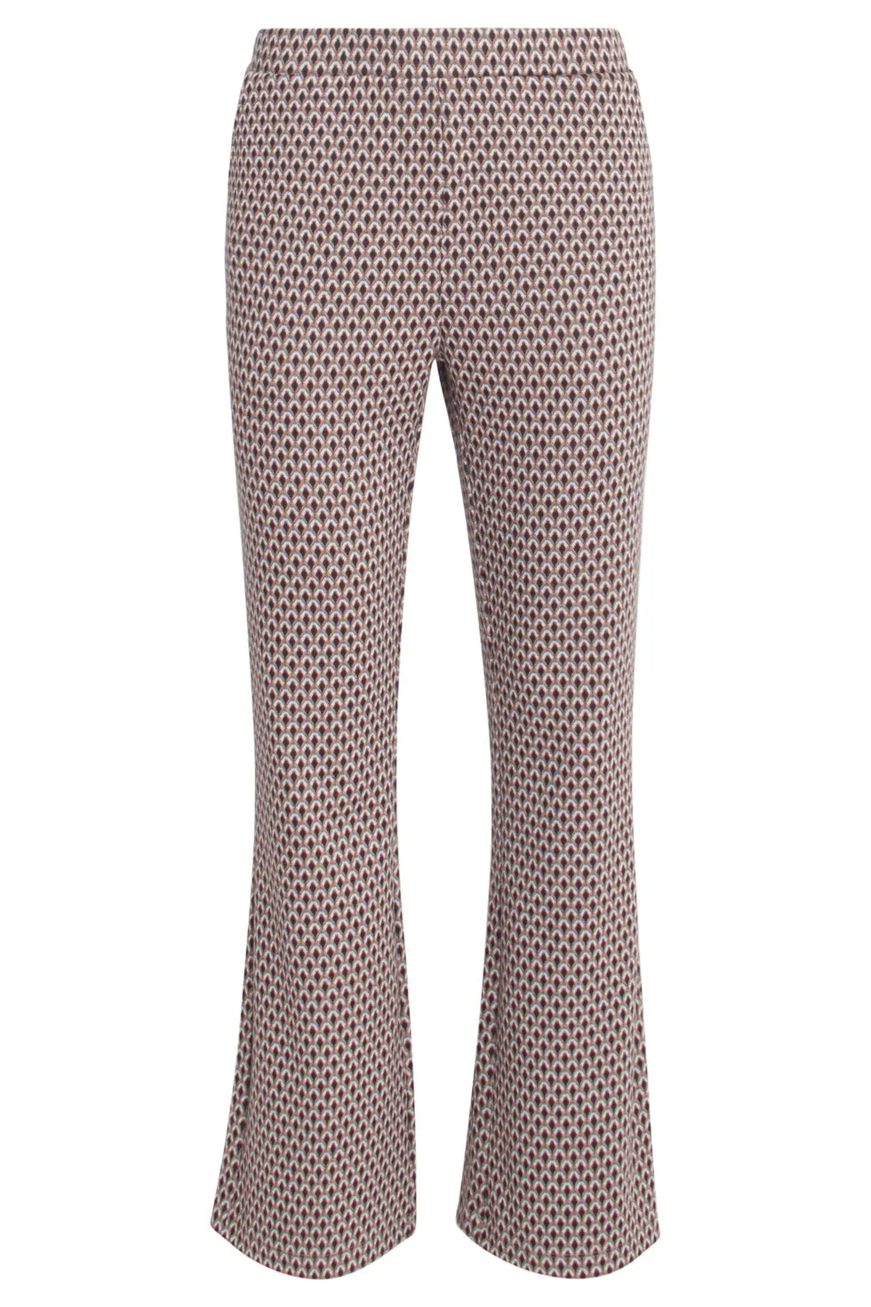 23569 Vintage Flared Pantsretro Neutraal E Print | Black-Brown