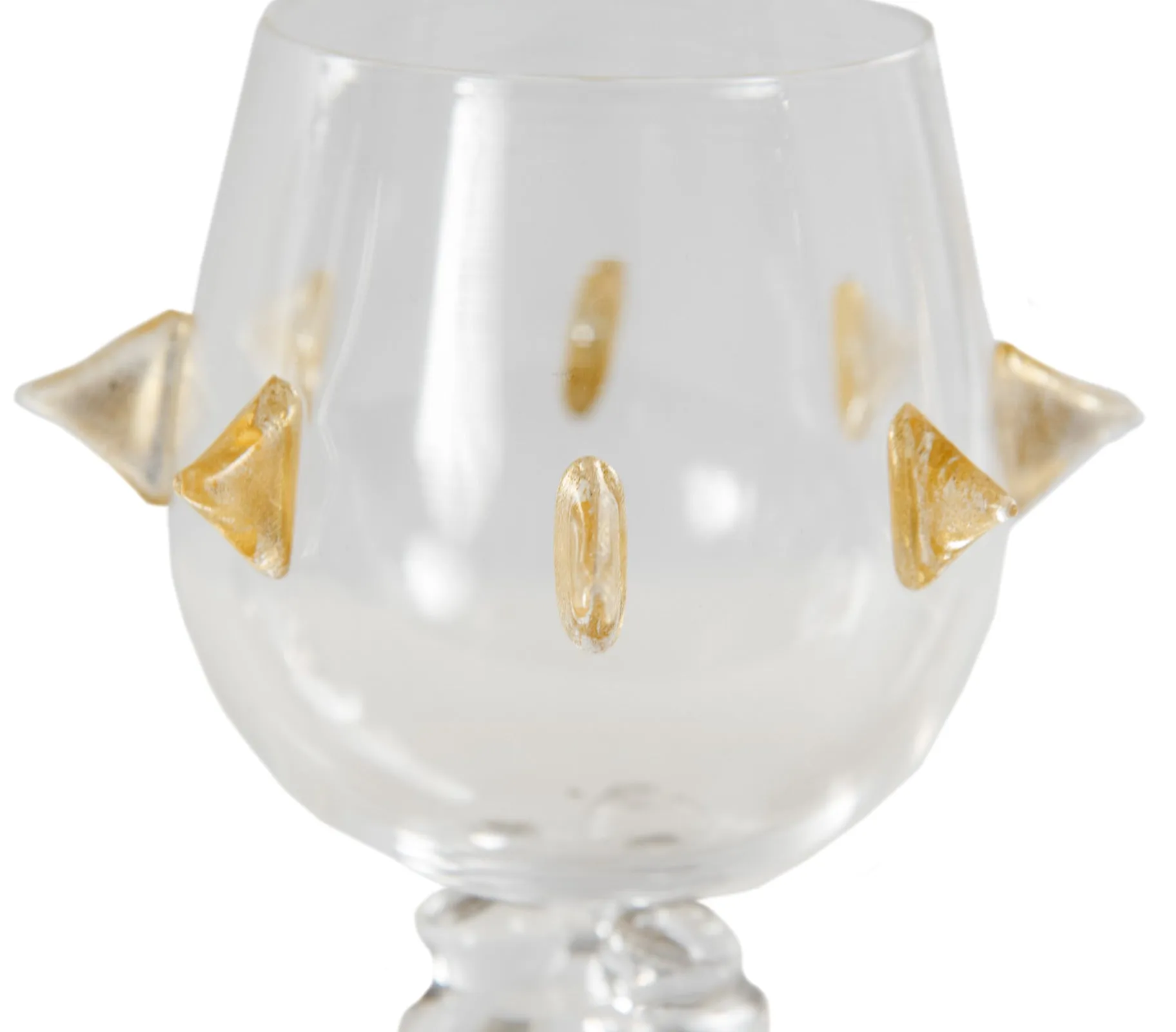 A Set of Six Cleto Munari Sterling Silver and Glass Goblets