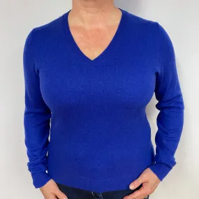 Admiral Blue Cashmere V-Neck Jumper Large
