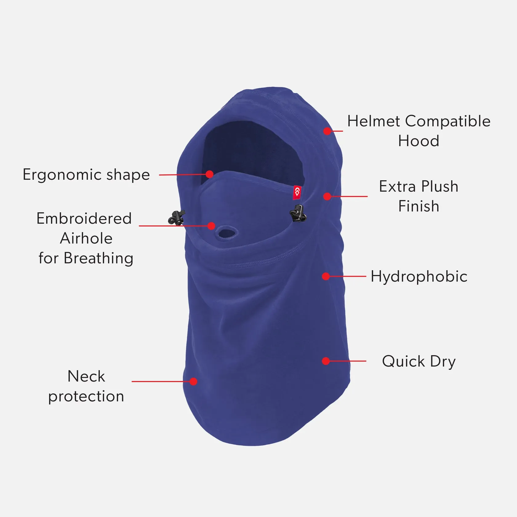 Airhole Junior Milk Fleece Airhood - Royal Blue