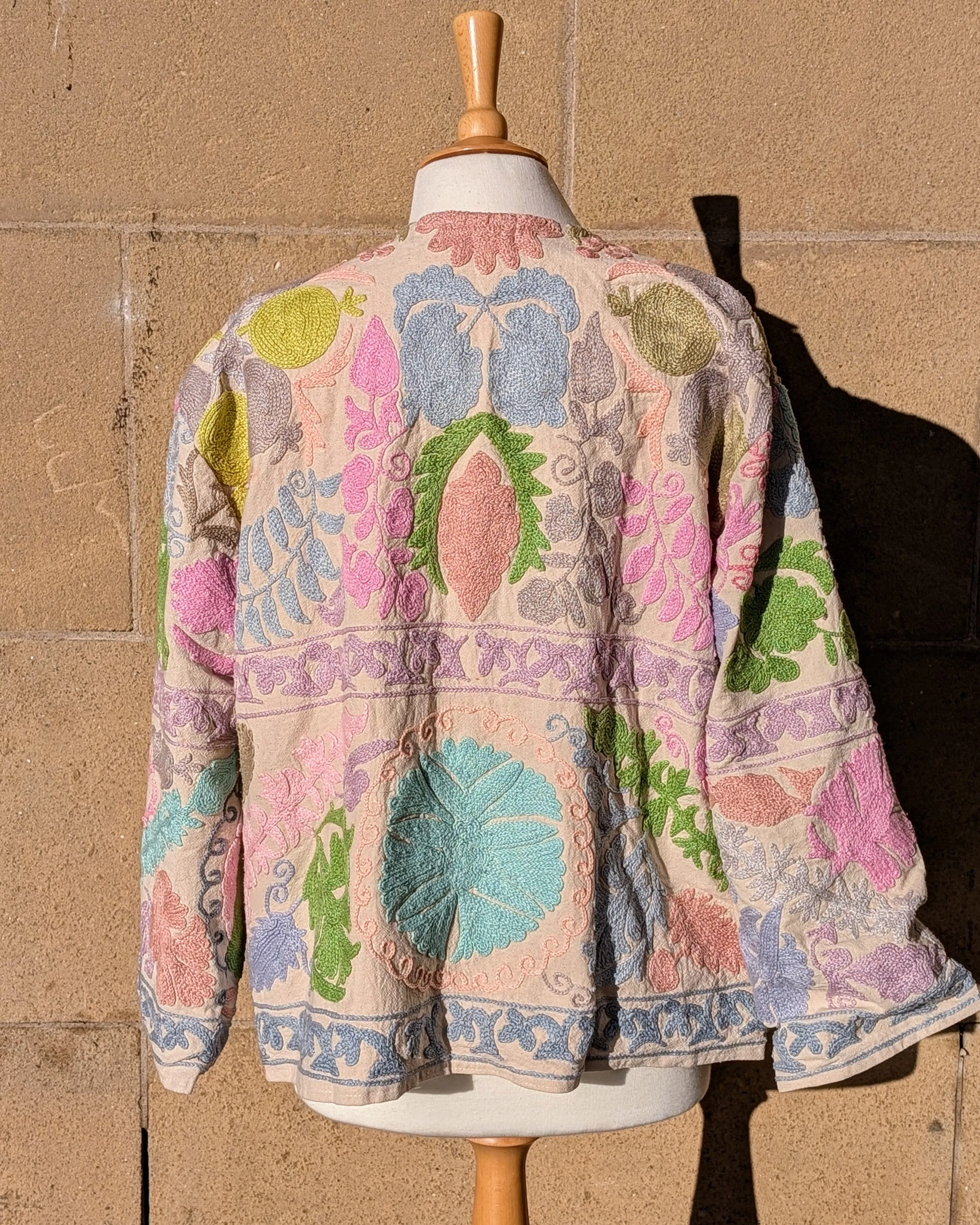 Anushka Pastel Tapestry Suzani Kimono Ladies Jacket No 24