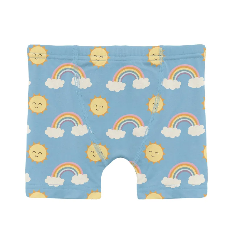 Bamboo Boxer Briefs (Set of 3) - Latte Morning on the Farm, Seaside Blue & Sunshine and Rainbows
