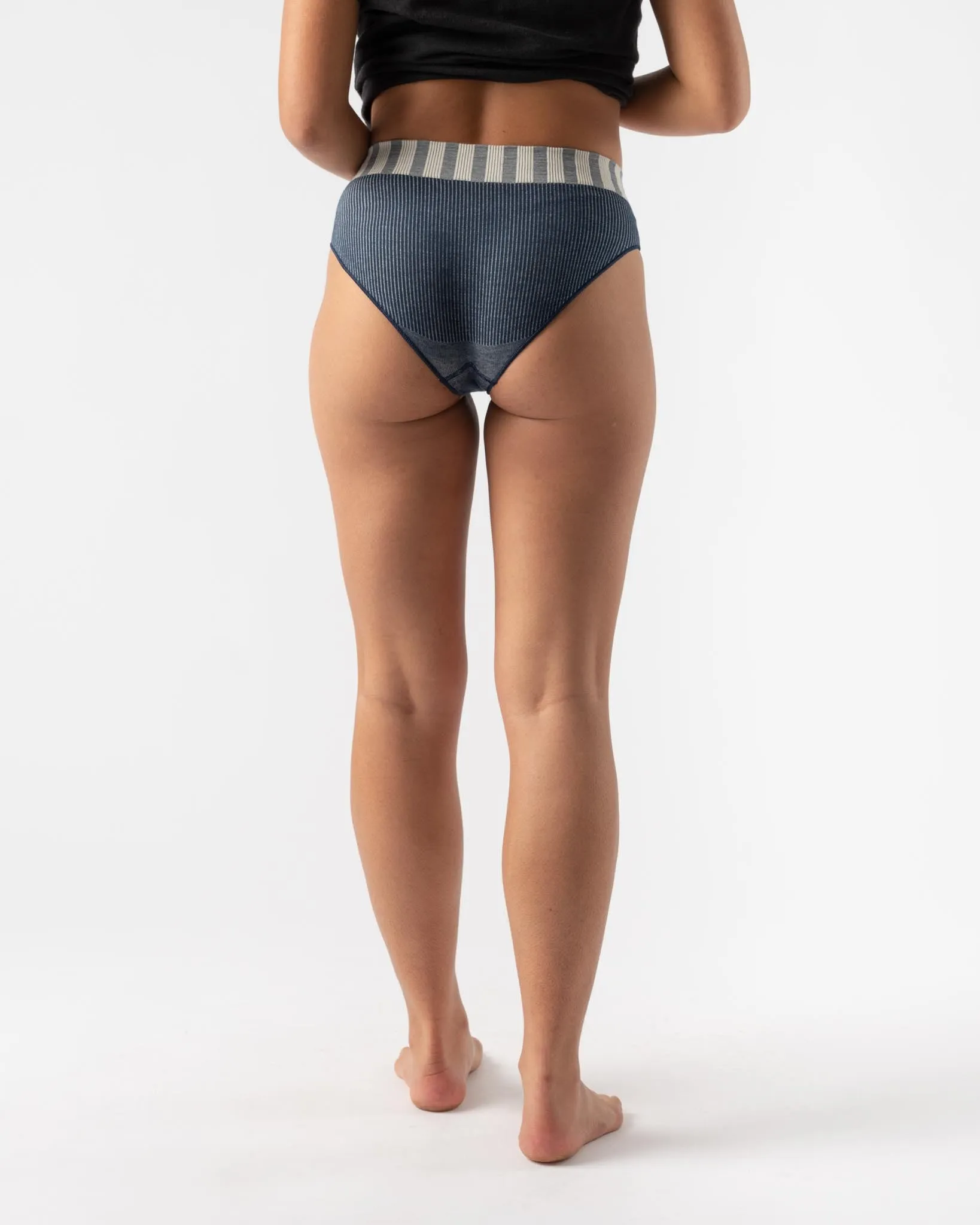 Baserange Seamless Bell Pant in Navy Stripe