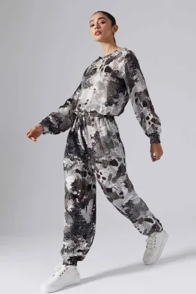 Black & White Printed Joggers Set