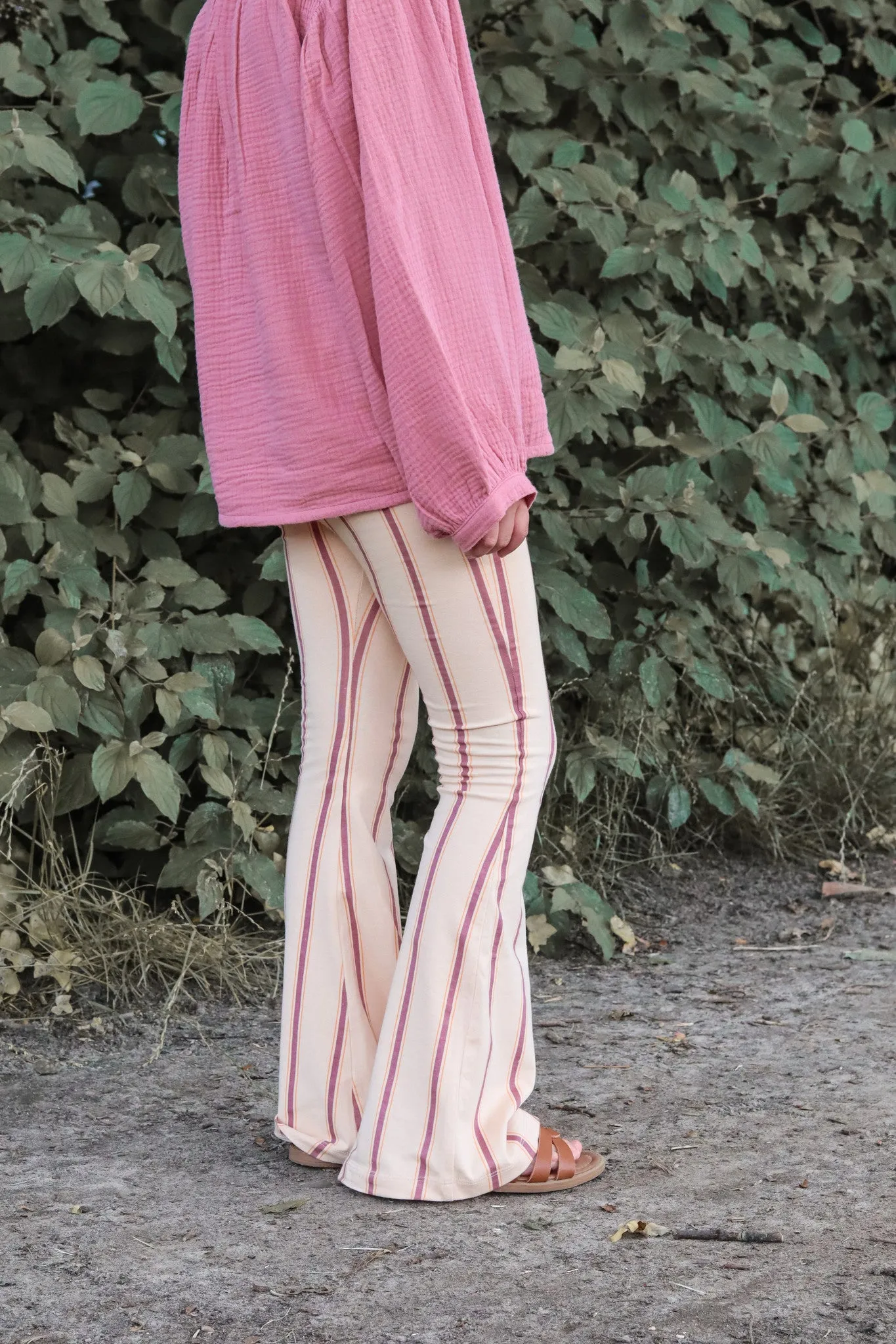 Bowie Flared Pants | Stripes AOP