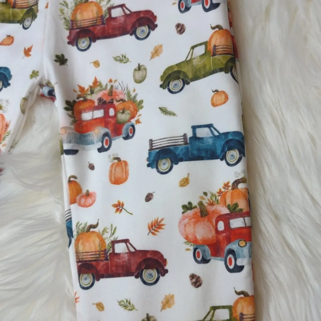 Boys Tie Dye Top with Fall Truck Joggers