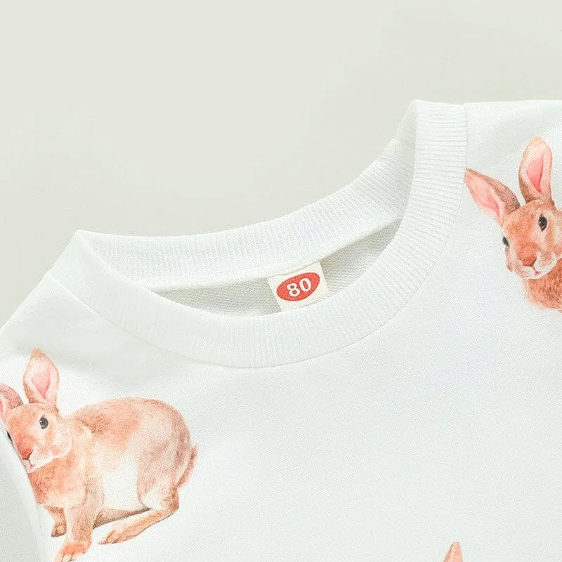 Bunny Brown Flared Pants Toddler Set