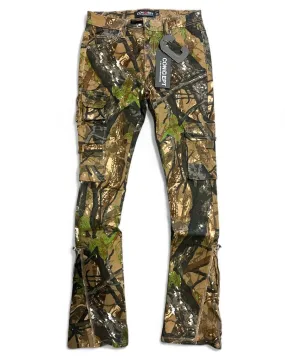Camo Cargo Zip Stacked Jean