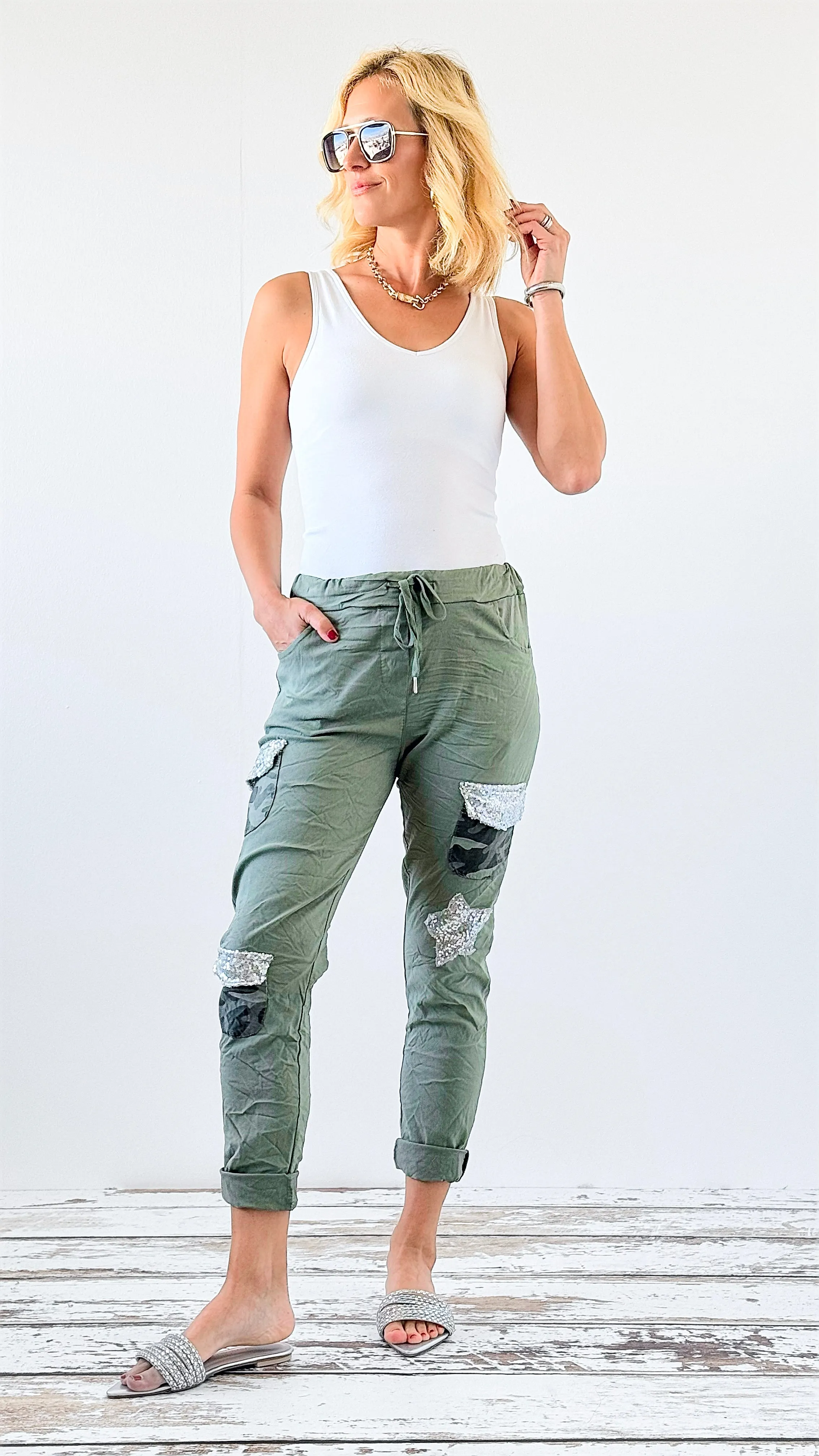 Camouflage Patch Jogger Pants