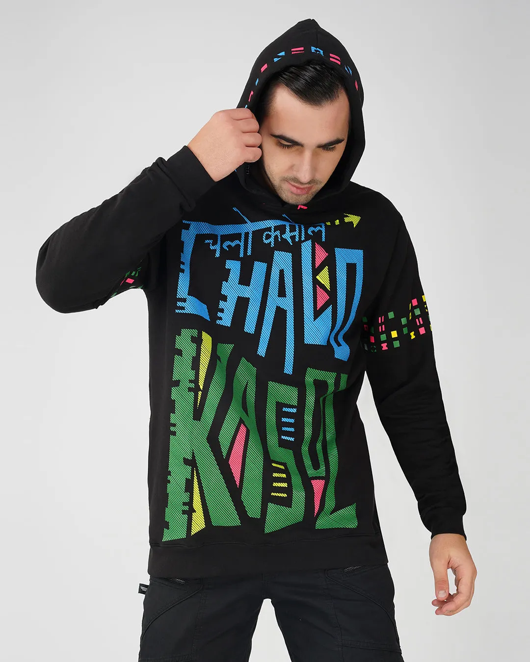 Chalo Kasol | Pullover Cotton Hoodie UV Light Reactive