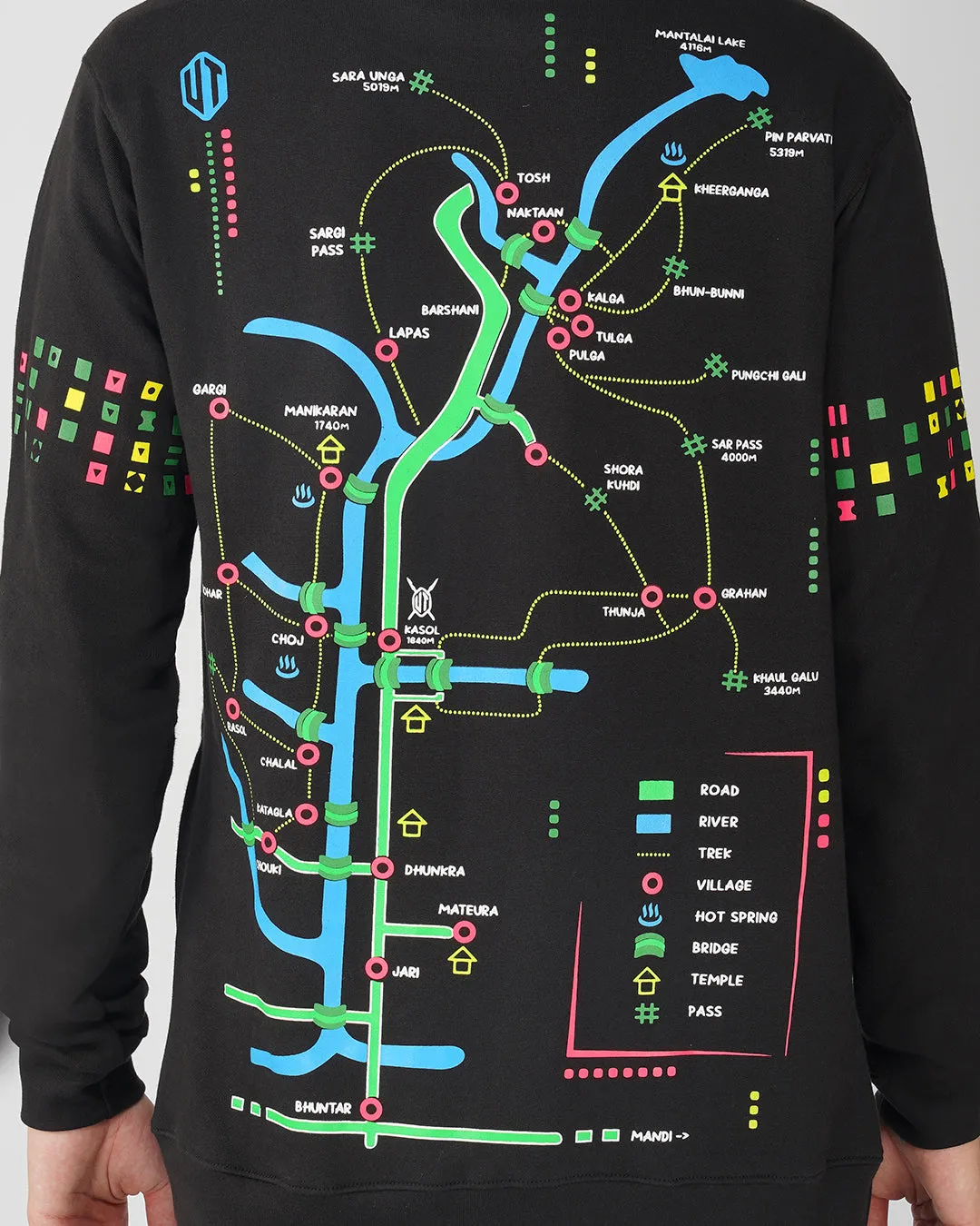 Chalo Kasol | Pullover Cotton Hoodie UV Light Reactive