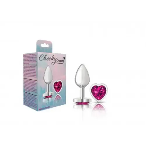 Cheeky Charms Heart Bright Pink Silver Plug