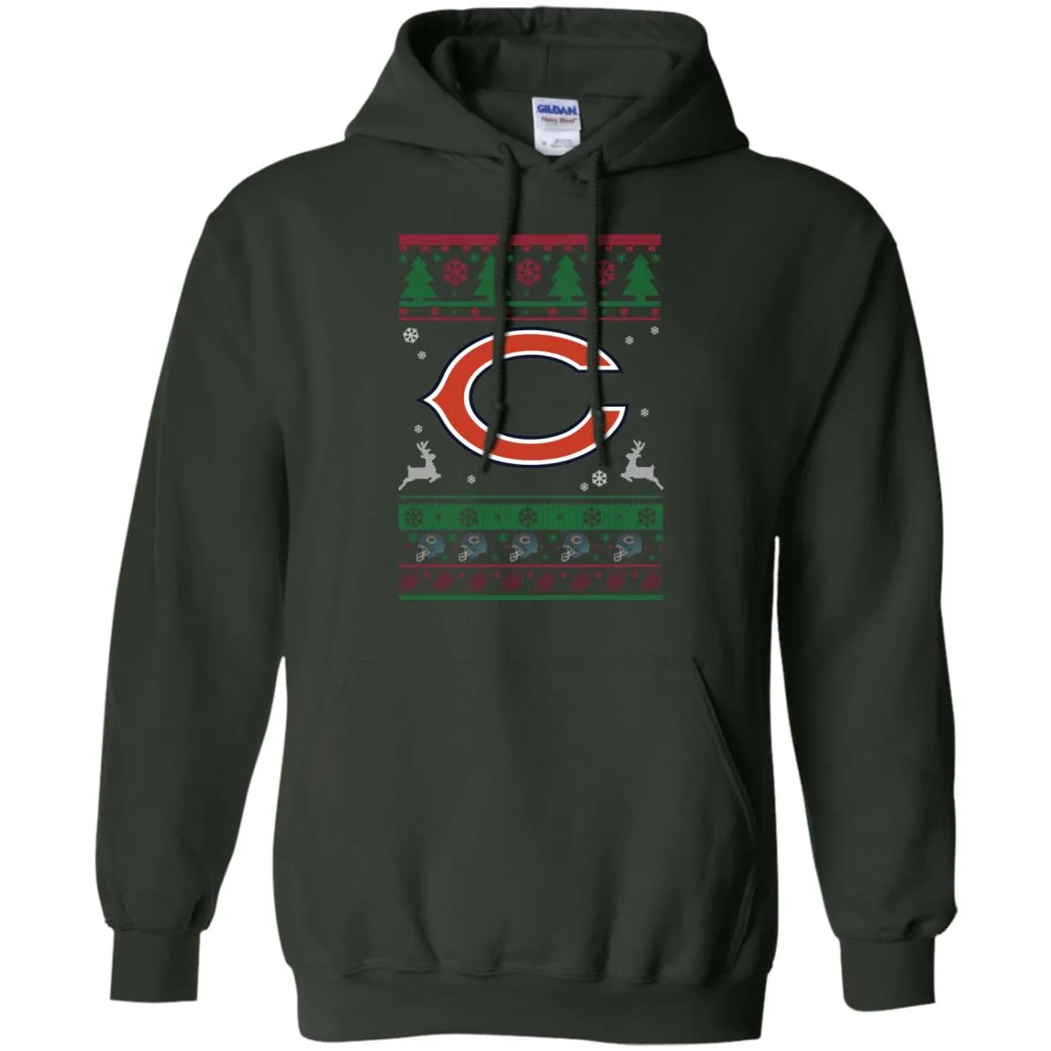 Chicago Bears Logo Football Teams Ugly Christmas Sweater Men Pullover Hoodie