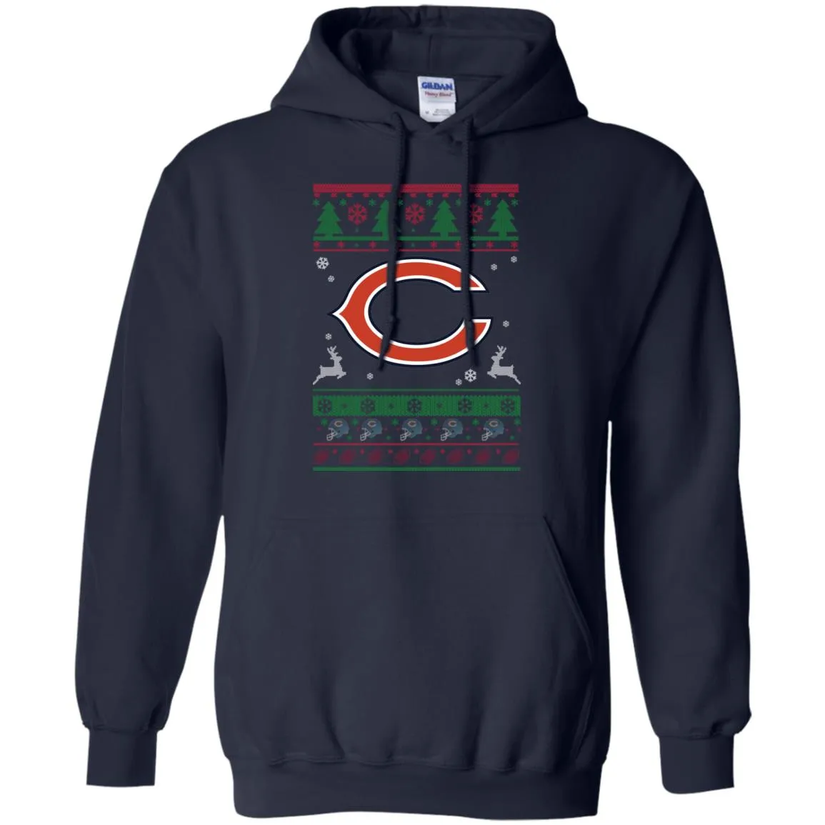 Chicago Bears Logo Football Teams Ugly Christmas Sweater Men Pullover Hoodie
