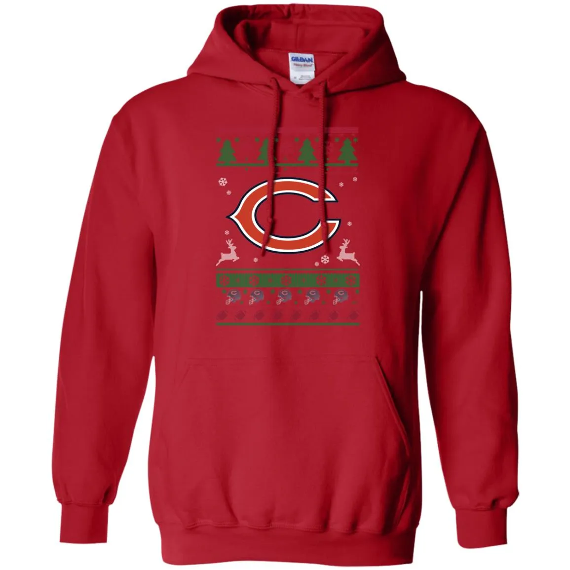 Chicago Bears Logo Football Teams Ugly Christmas Sweater Men Pullover Hoodie