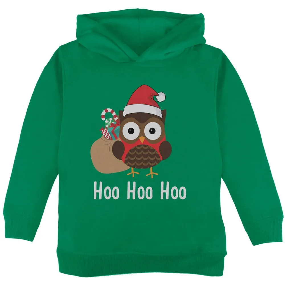 Christmas Hoo Hoo Hoo Owl Green Toddler Hoodie