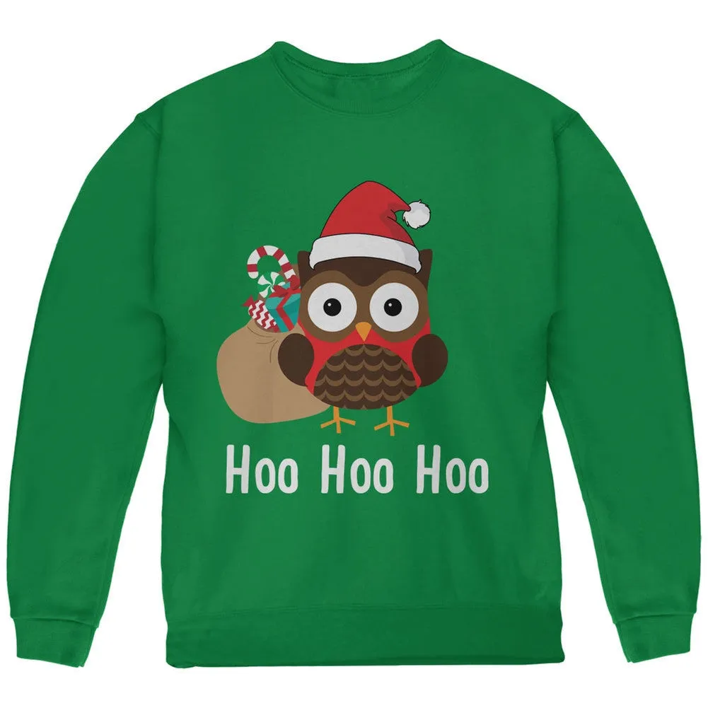 Christmas Hoo Hoo Hoo Owl Green Toddler Hoodie