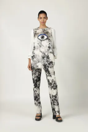 Clouds & Eye Flared Top With Matching Pants