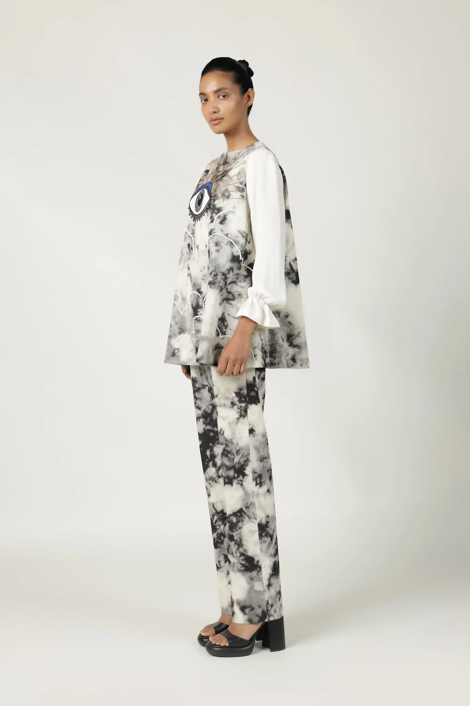 Clouds & Eye Flared Top With Matching Pants