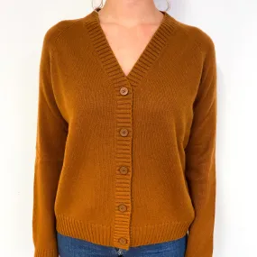 Cos Gingerbread Brown Cashmere V-Neck Cardigan Small