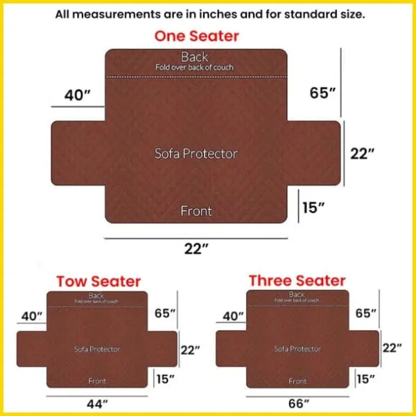 Cotton Quilted Sofa Runner - Sofa Coat (Chocolate Brown)