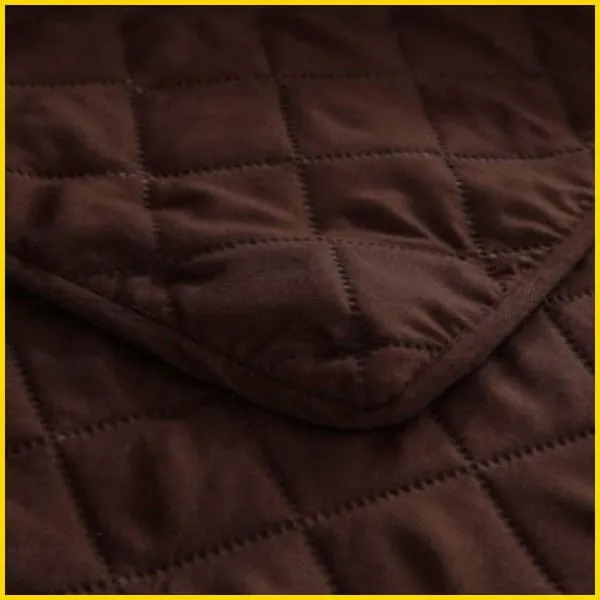 Cotton Quilted Sofa Runner - Sofa Coat (Chocolate Brown)