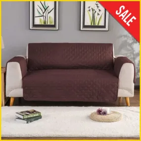 Cotton Quilted Sofa Runner - Sofa Coat (Chocolate Brown)