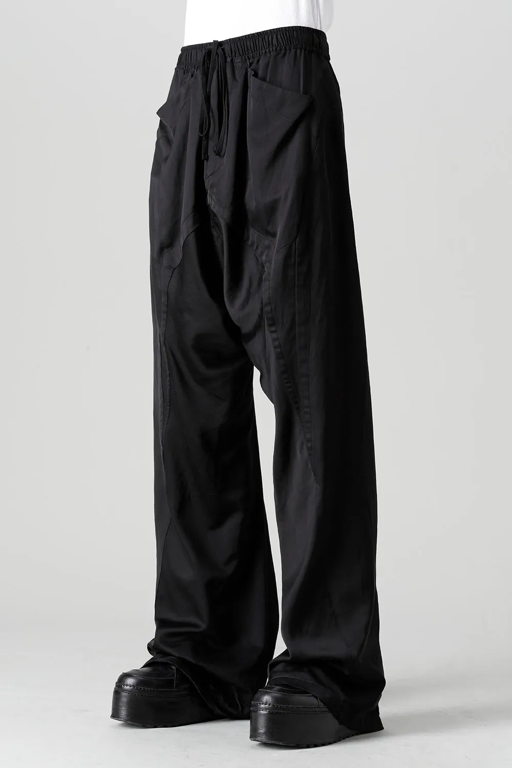 Cupro/Cotton/Linen Satin Flared Pants