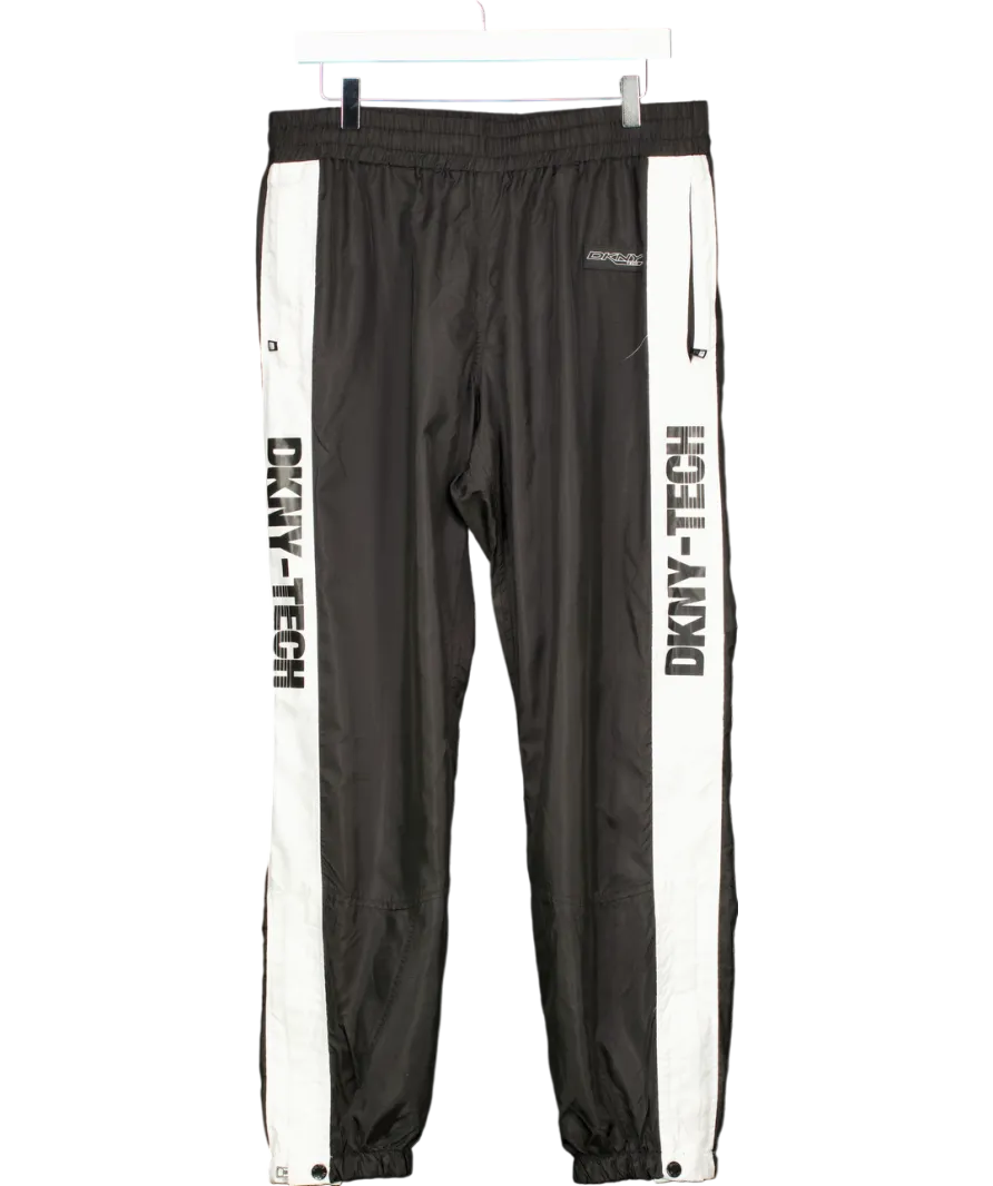 DKNY Black Tech Shell Joggers UK M