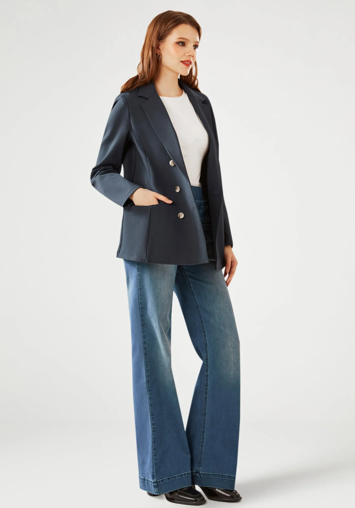 Double Breasted Blazer (Navy)