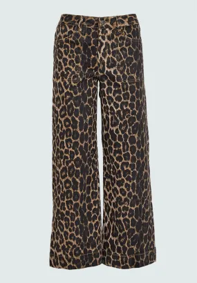 DSFlorence HW Denim Pants - Brown Leo Print