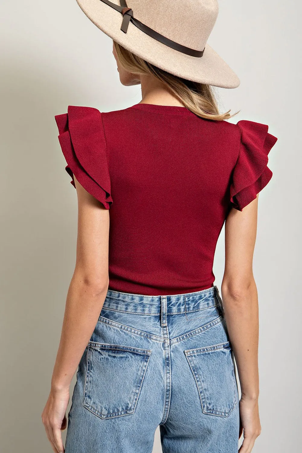 Easy to Be Ribbed Sleeve Bodysuit