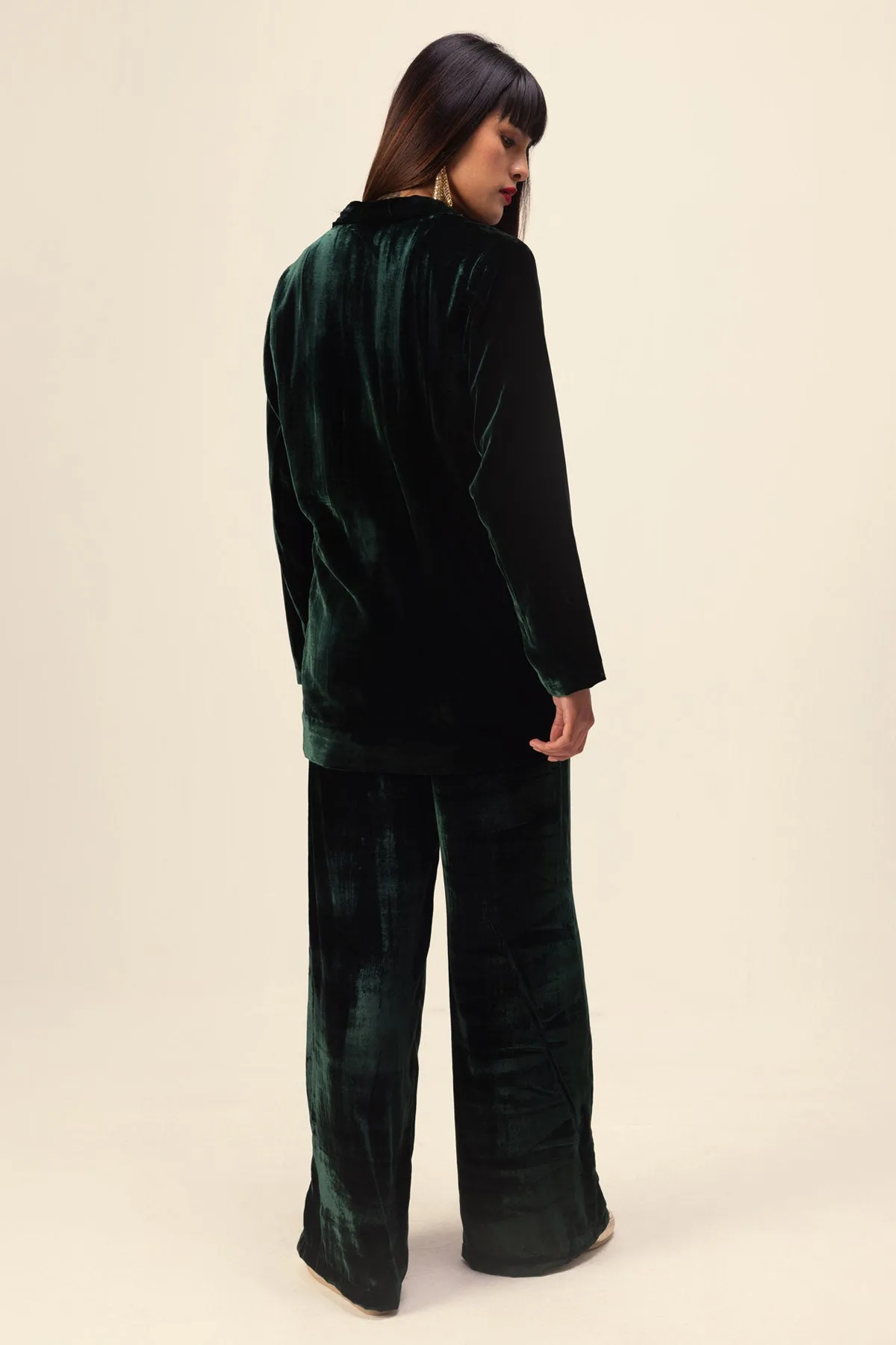 Emerald Silk Velvet Co-ord Set