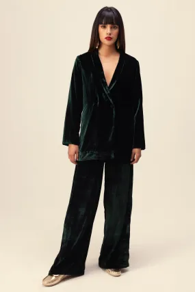 Emerald Silk Velvet Co-ord Set
