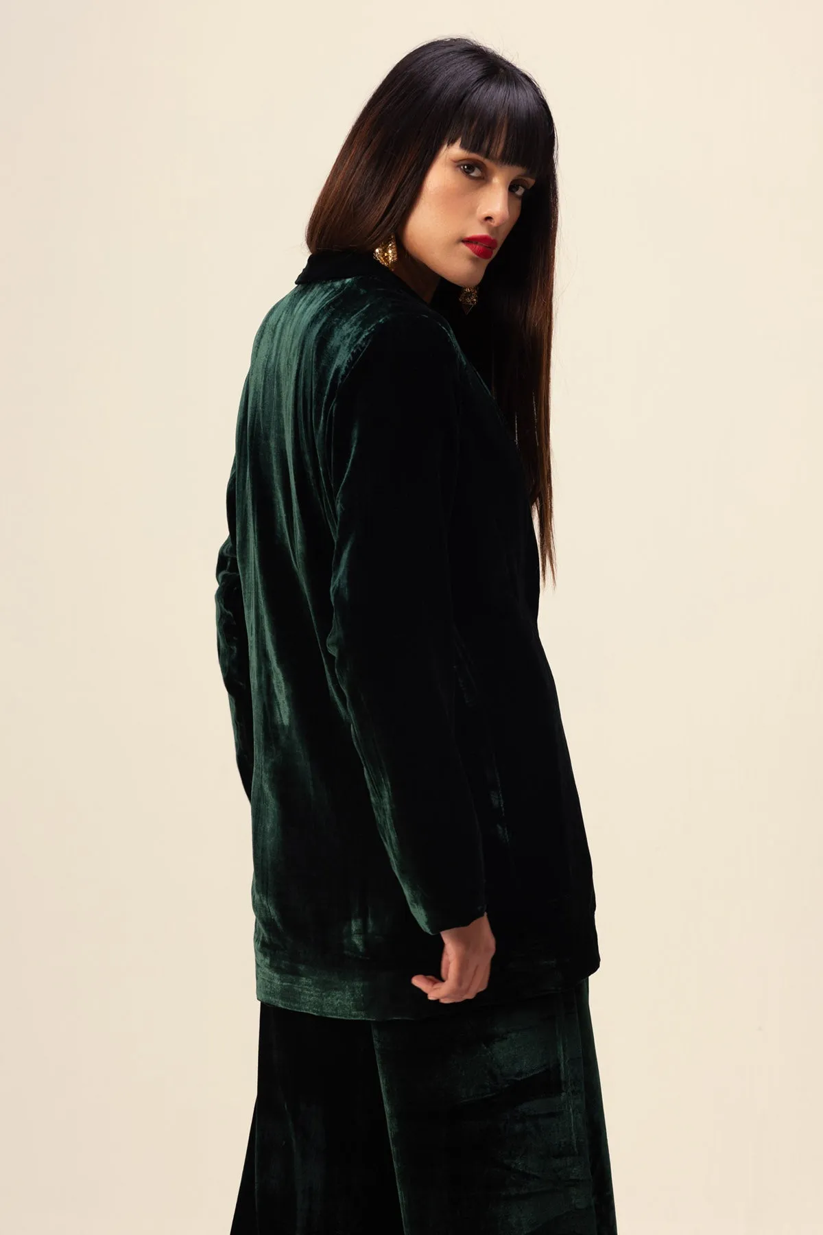 Emerald Silk Velvet Co-ord Set