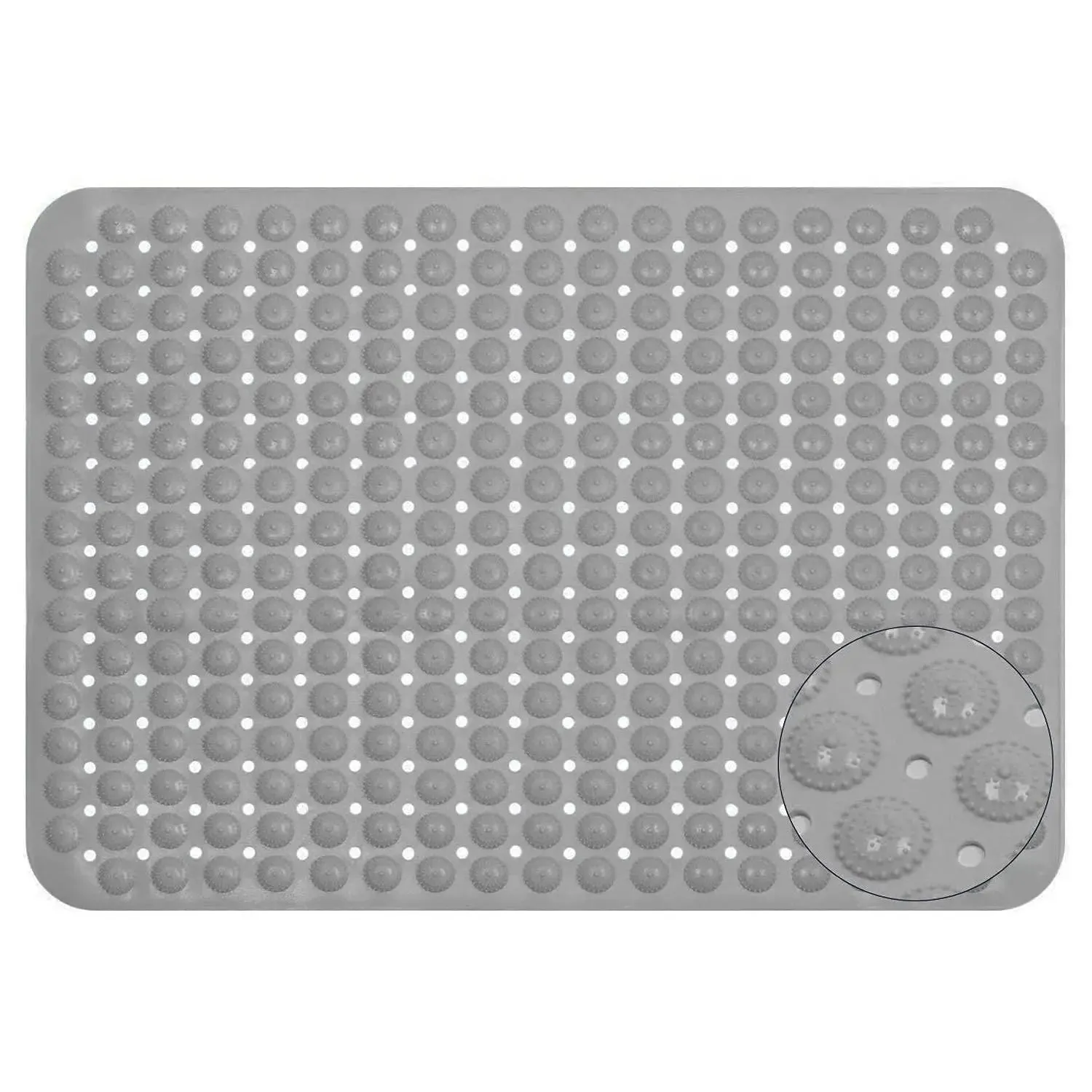 Experia Anti Slip Bath Mat with Suction Cup - 106 X 60 CM (Grey Color With Accu Pebble)