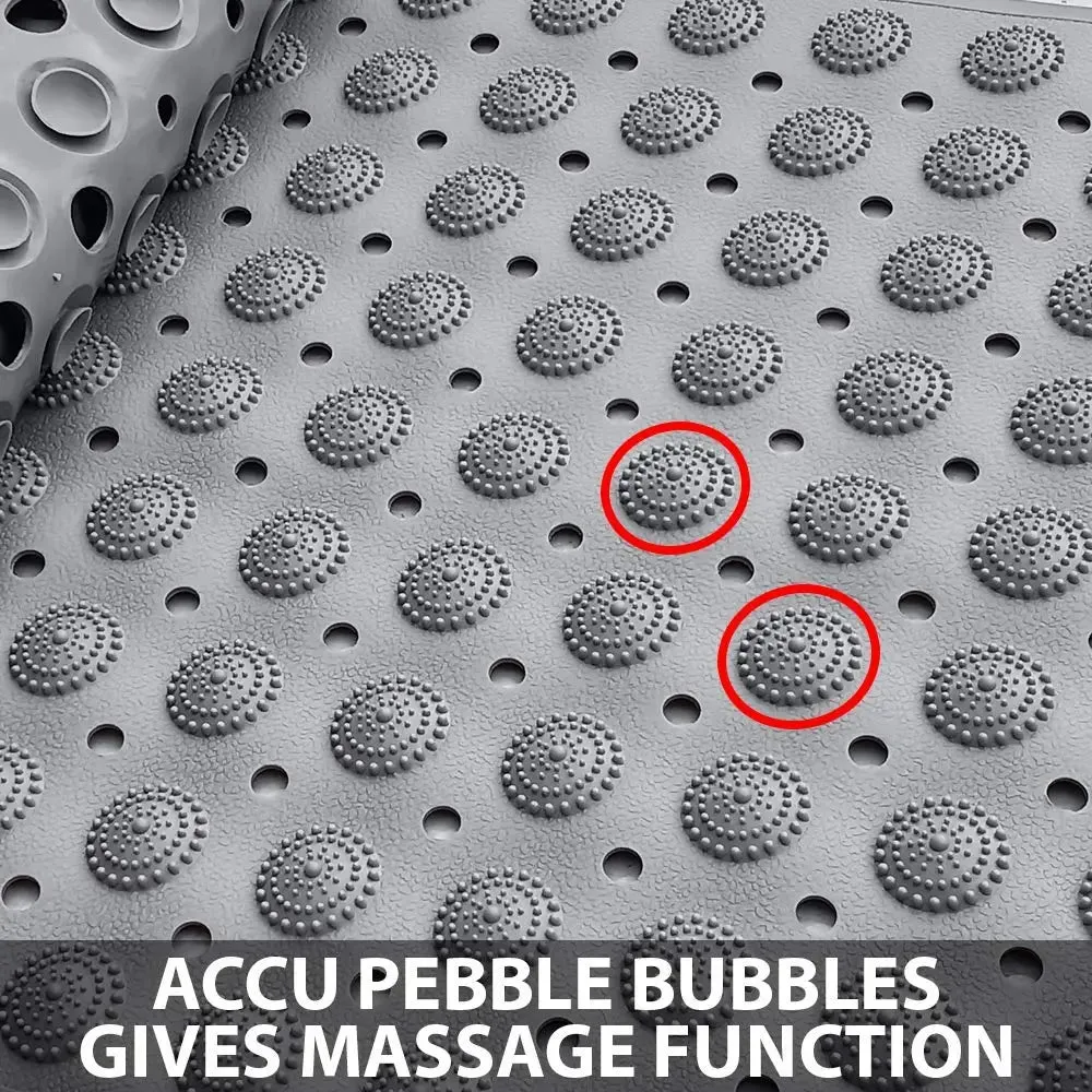 Experia Anti Slip Bath Mat with Suction Cup - 106 X 60 CM (Grey Color With Accu Pebble)