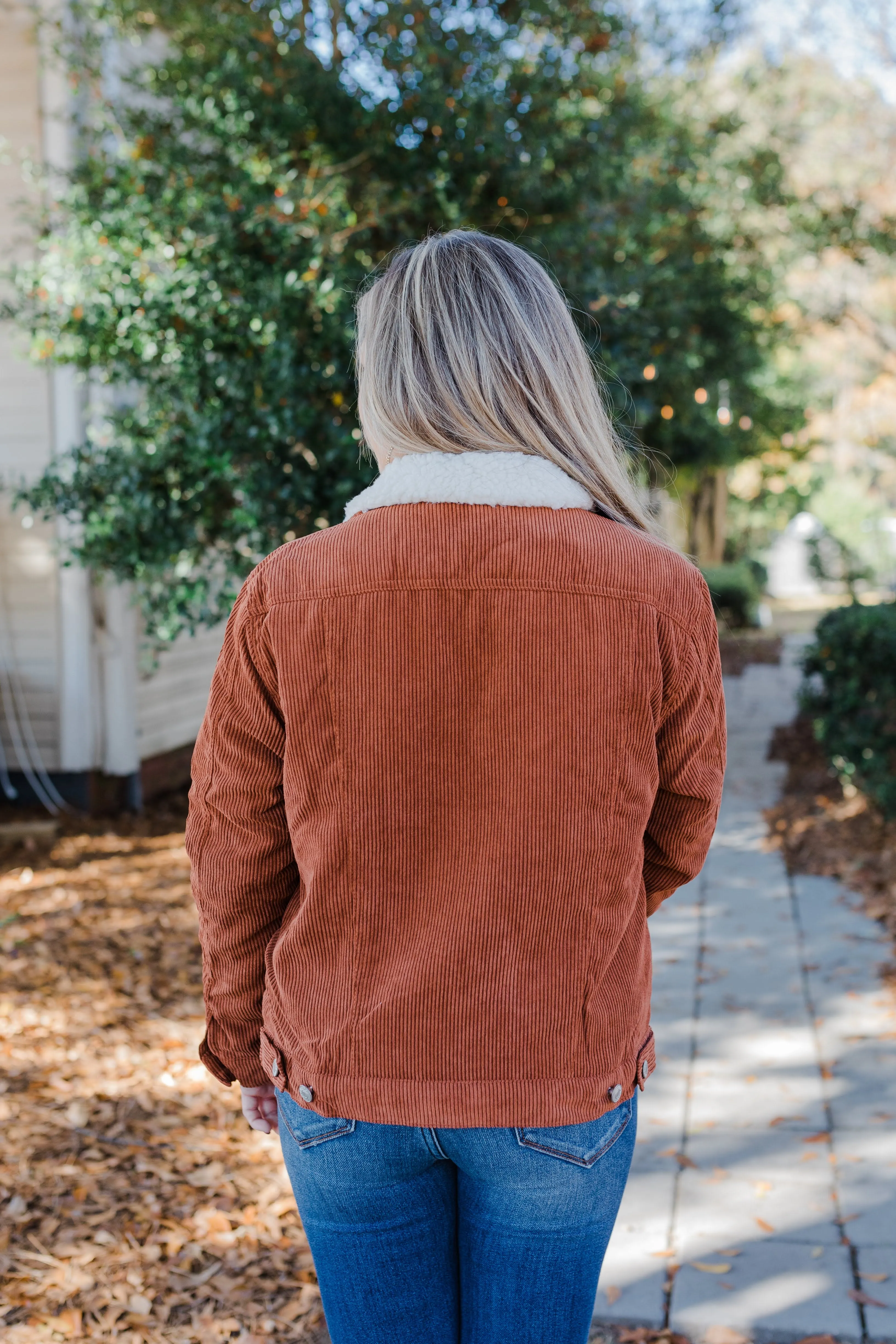 FINAL SALE Cinnamon Teddy Fleece Corduroy Fleece Jacket