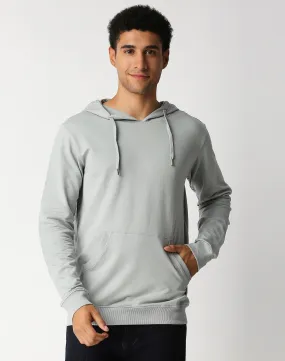 Fostino Hoodie Grey Plain Full Sleeves