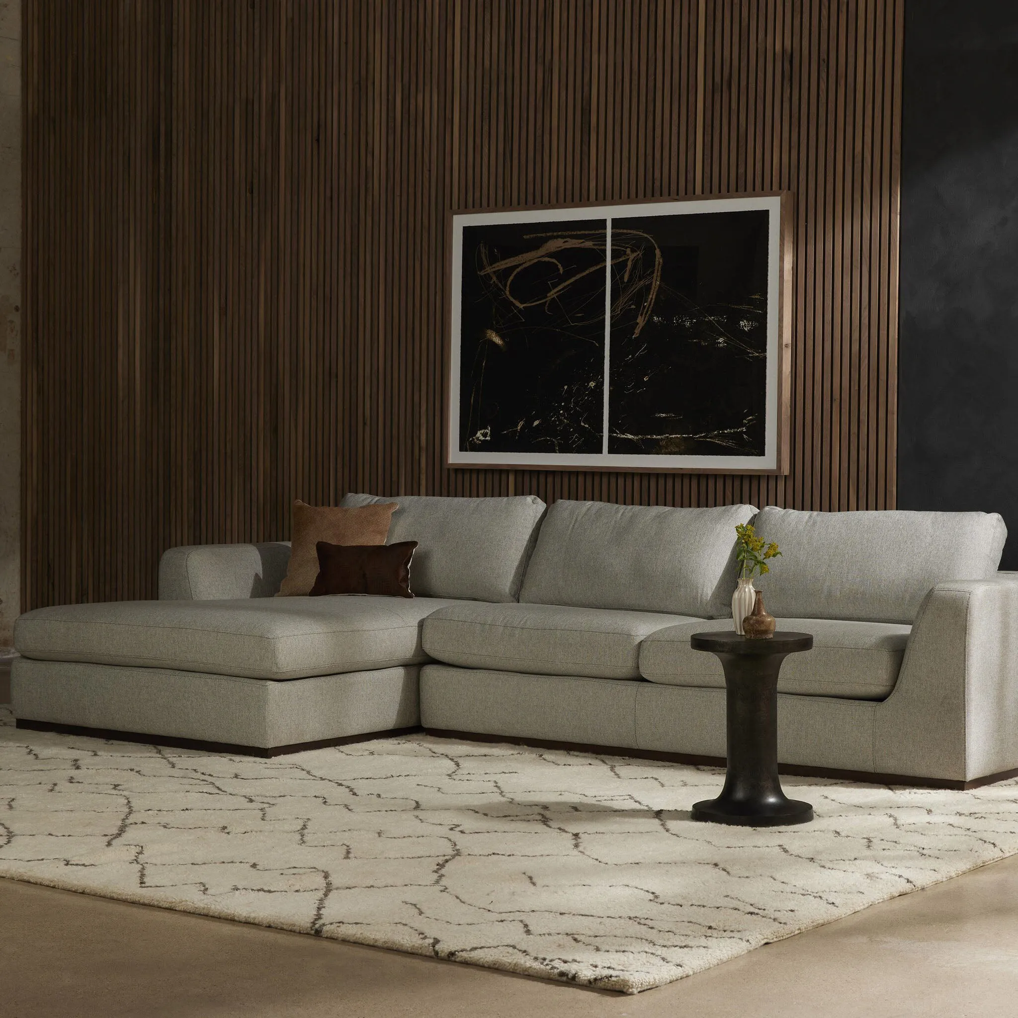 Four Hands Colt 2-Piece Sectional in Aldred Silver Left Chaise