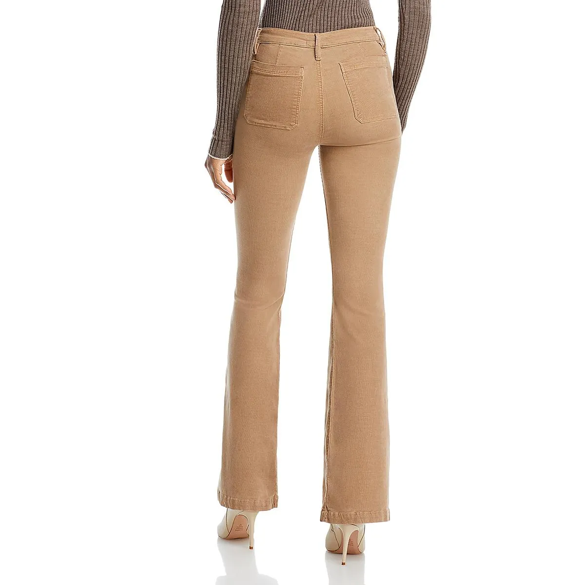FRAME Womens Solid Corduroy Flared Pants