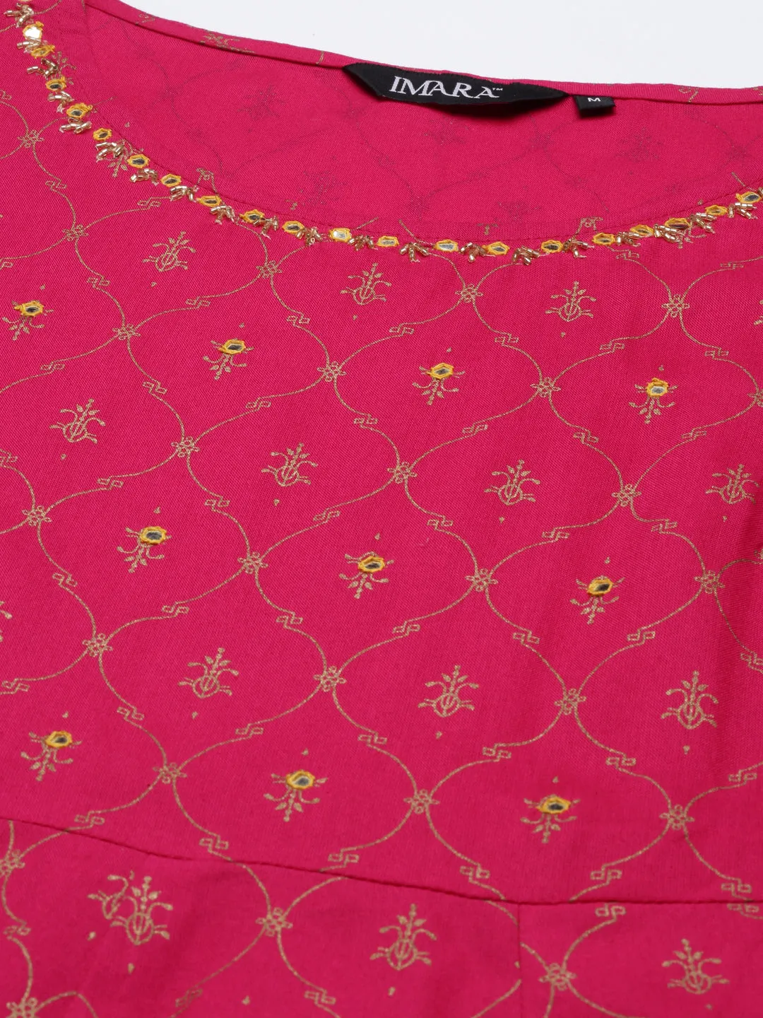 Fuchsia Kalidar Sleeveless Tunic Kurta