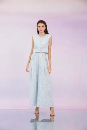 Gargi Blue Tweed Wide Pants