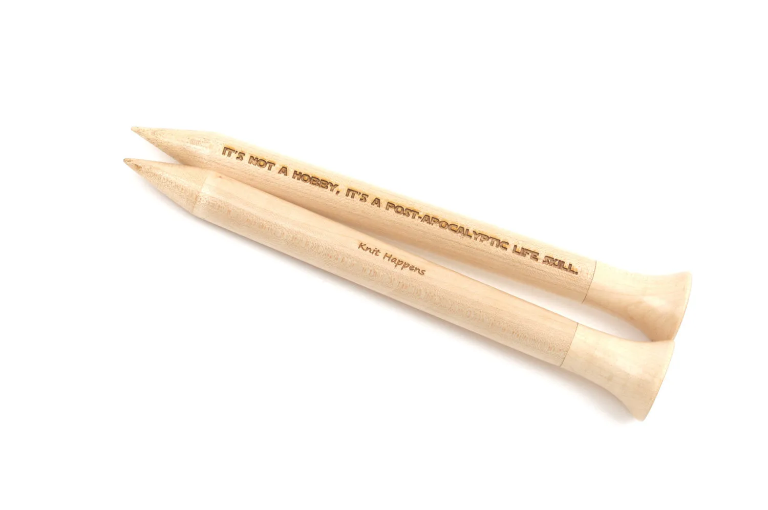 Giant KNITTING NEEDLES, Size 50, Chunky Personalized Engraved Pair Maple Wooden Needles, you choose text, 12" long, 25mm diameter, knt0094