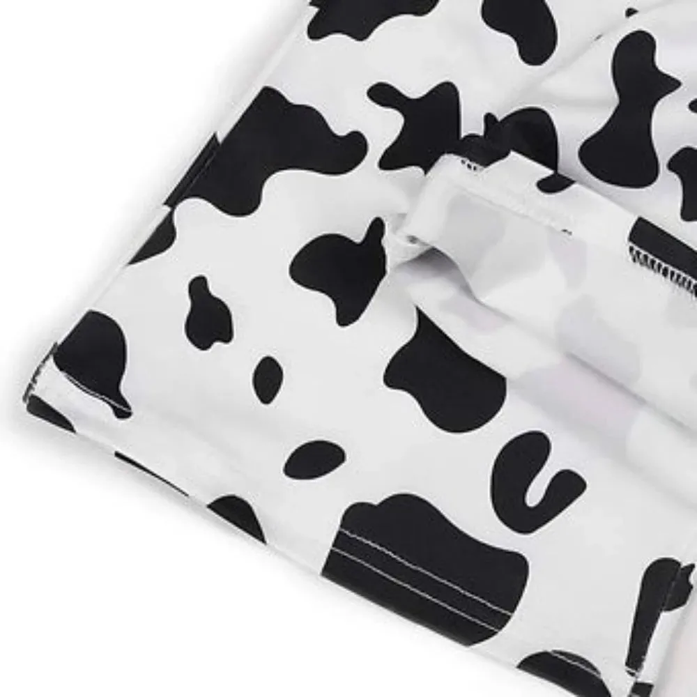 Girl's Cow Print Flared Leg Pants