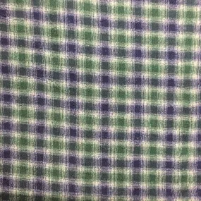 Glenoit Berber Fleece, Blue and Green Plaid (Sold per Yard)