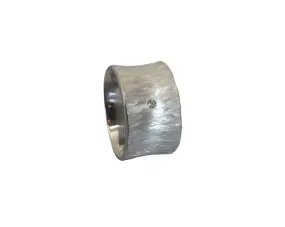 Hammered Flared Edge Band Ring with Diamond