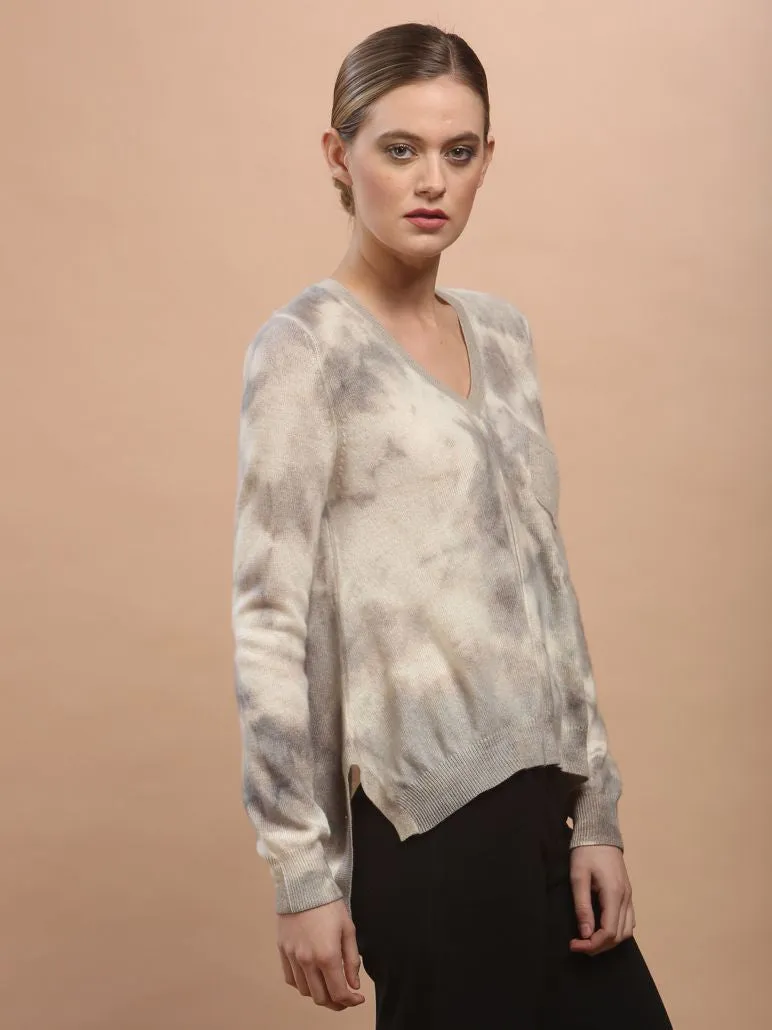 Hand Dye Pocket V Neck