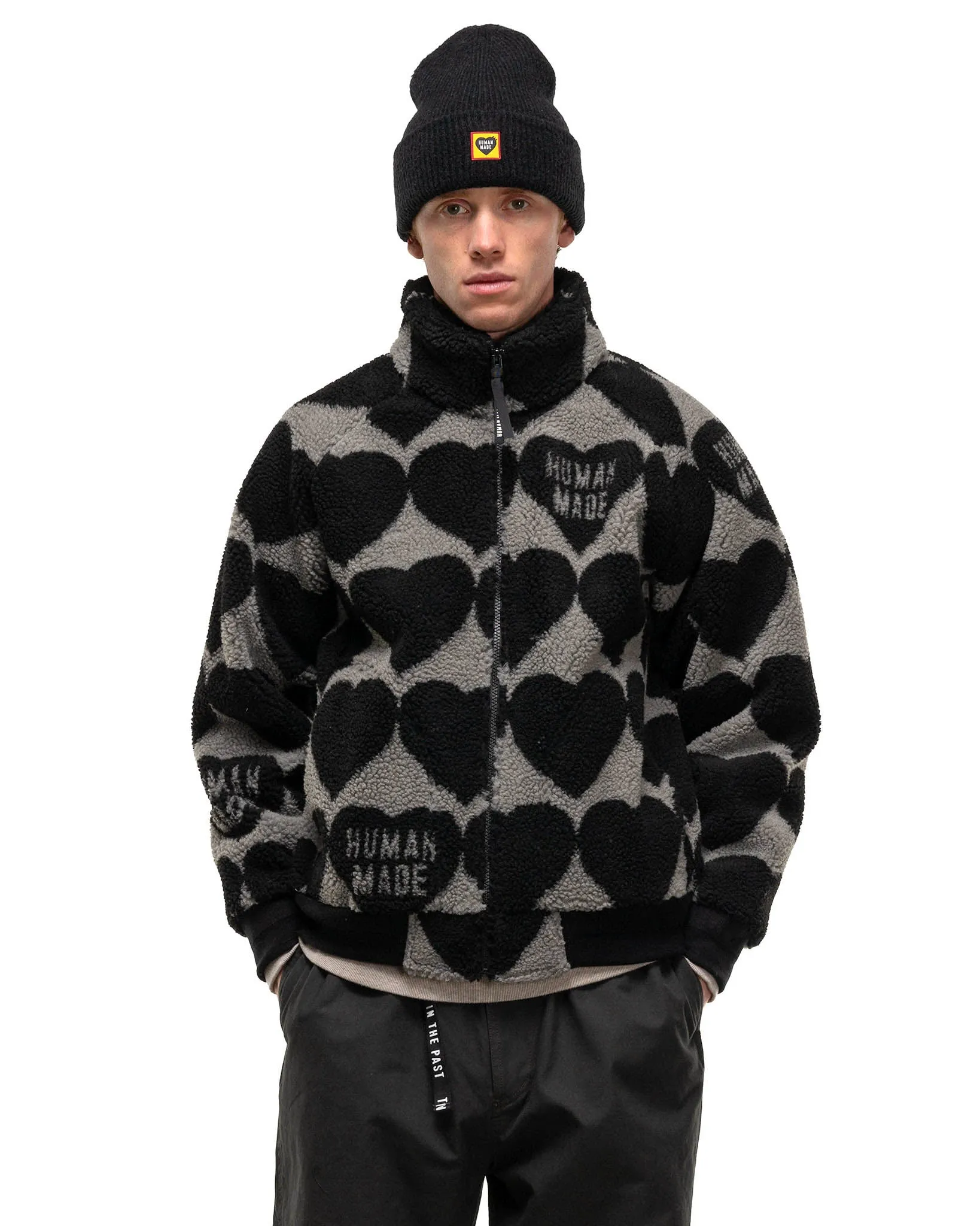 Heart Fleece Jacket Black